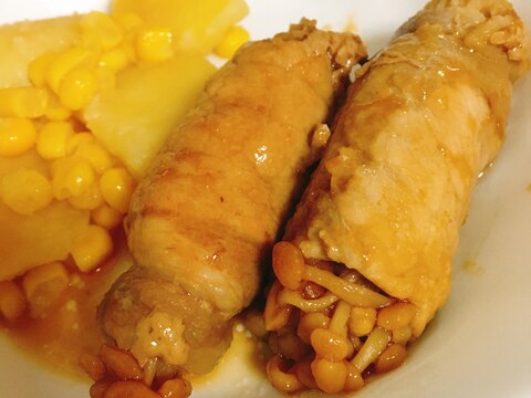 生姜焼き風味☆えのきの肉巻き